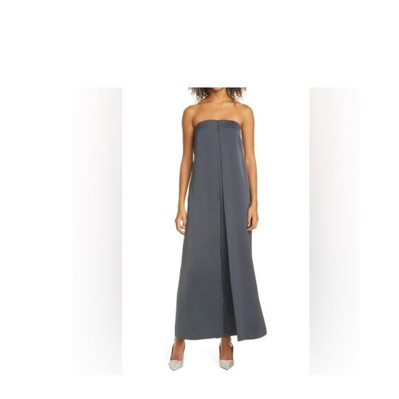 Club Monaco Strapless Satin Jumpsuit Sz 12 $300 MSRP - Picture 1 of 4